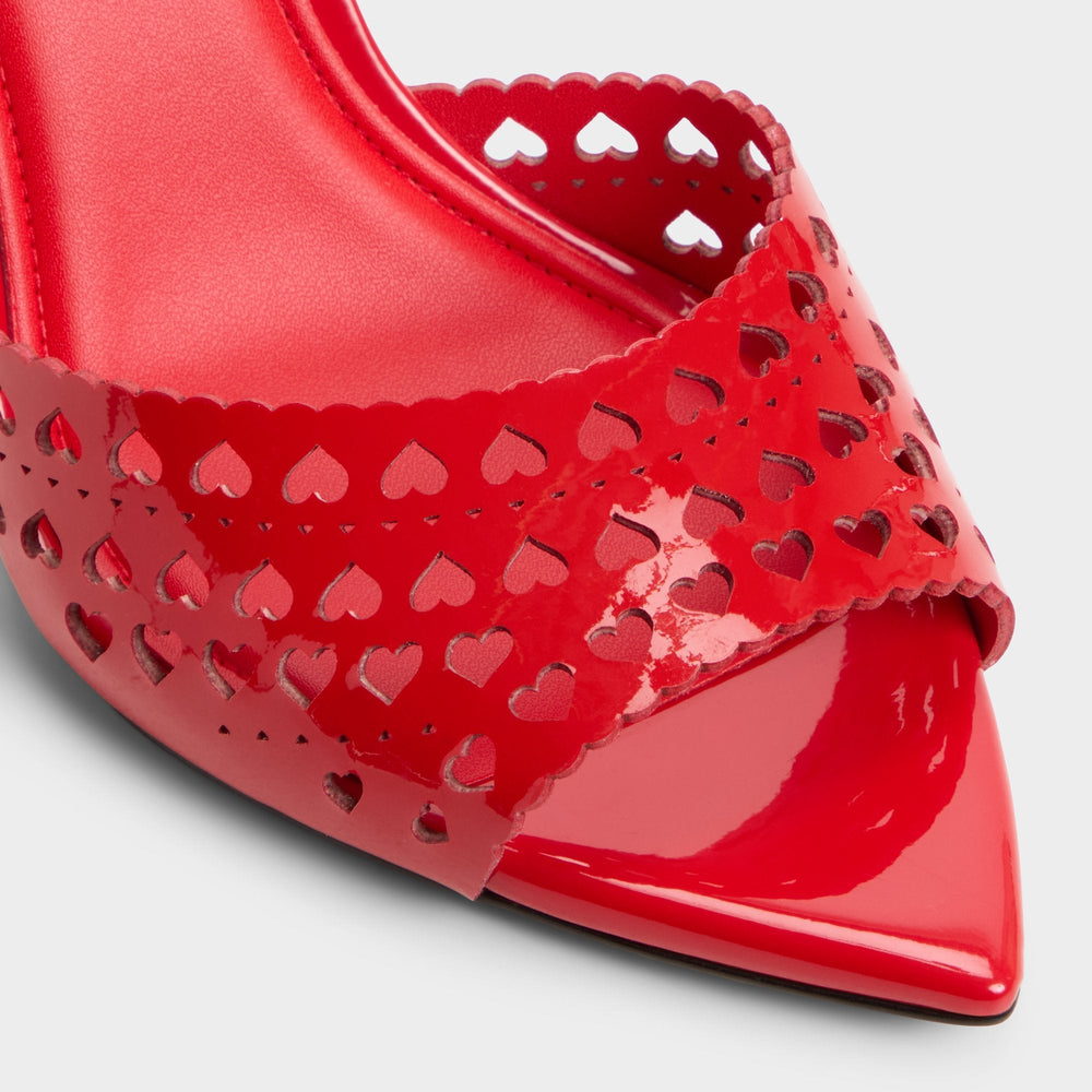 Lovemule in Medium Red - Heeled mule, Stiletto heel