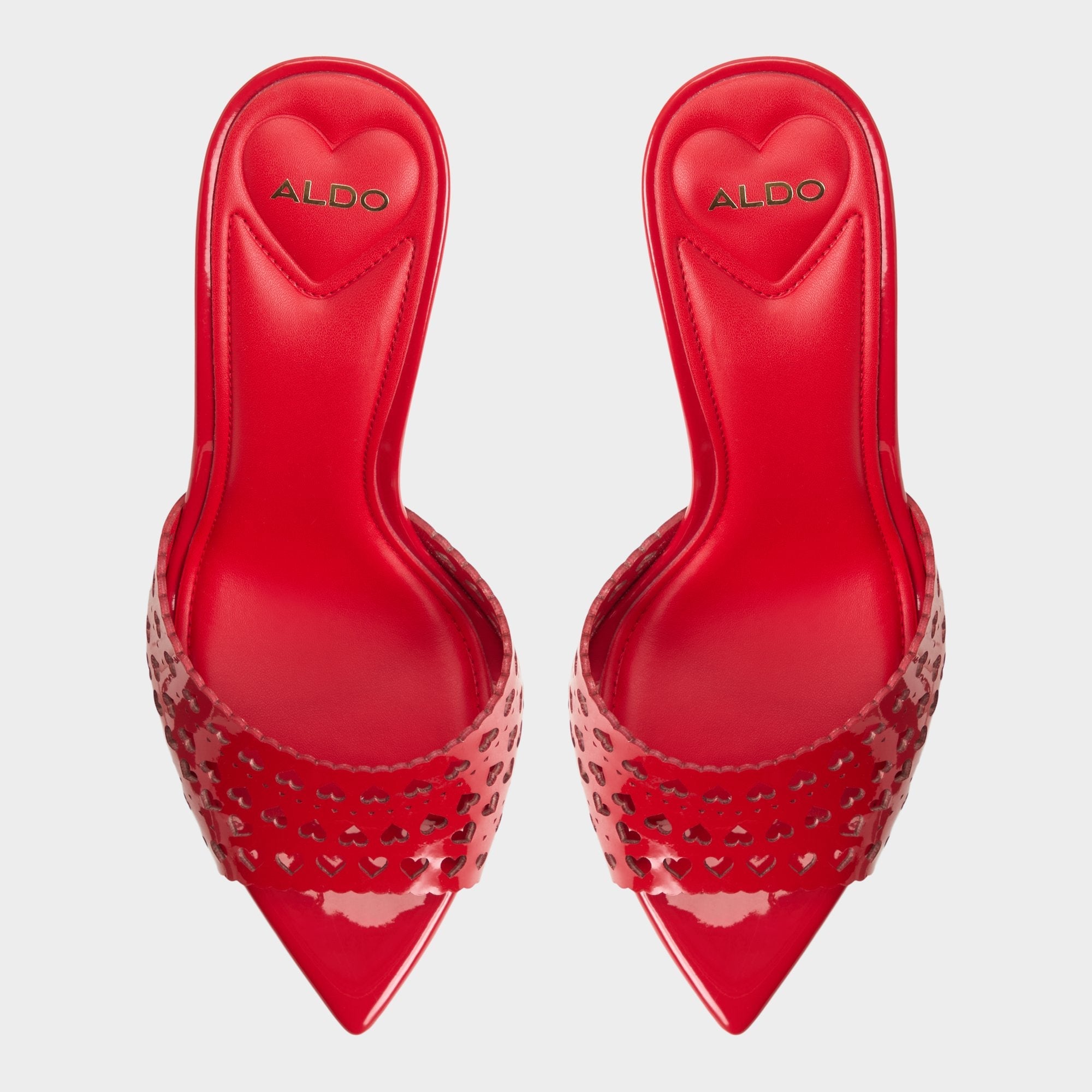Lovemule in Medium Red - Heeled mule, Stiletto heel