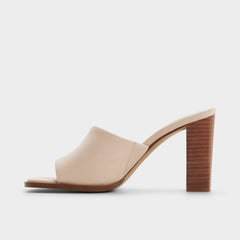 Re in Sophia Other Beige - Heeled mule, Block heel