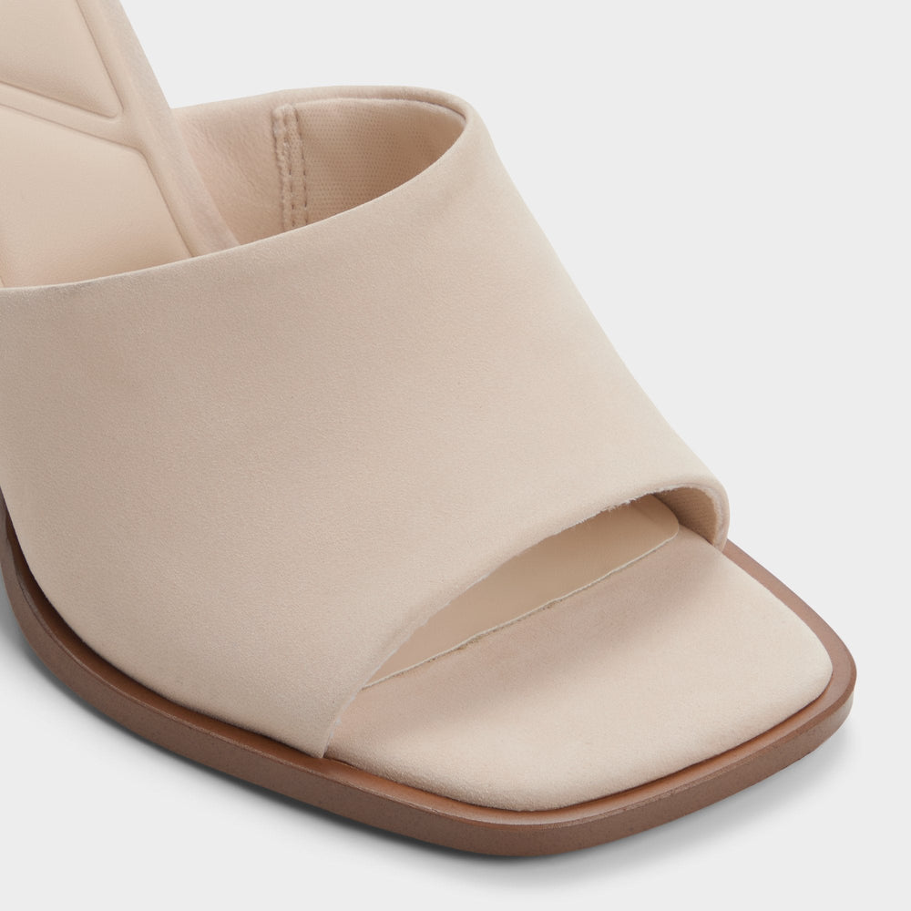 Re in Sophia Other Beige - Heeled mule, Block heel
