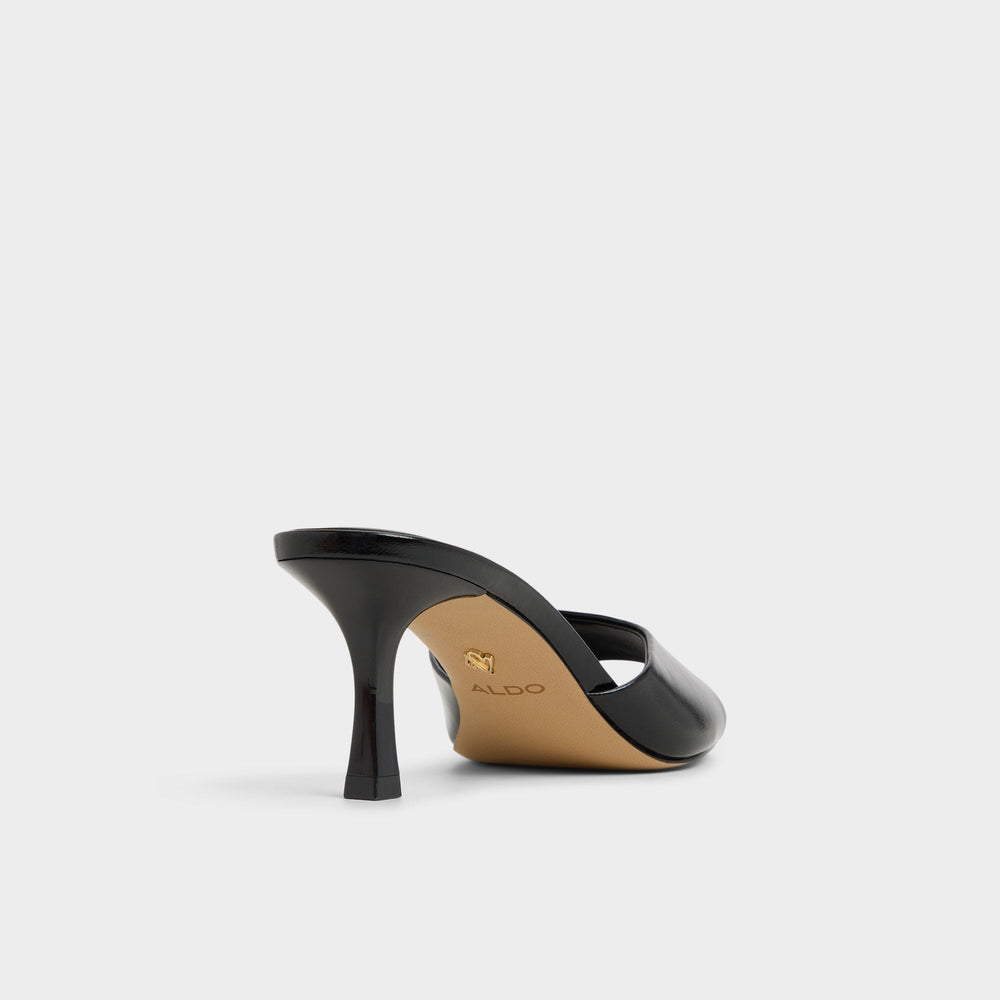 Annaberaen in Black - Heeled mule, Stiletto heel