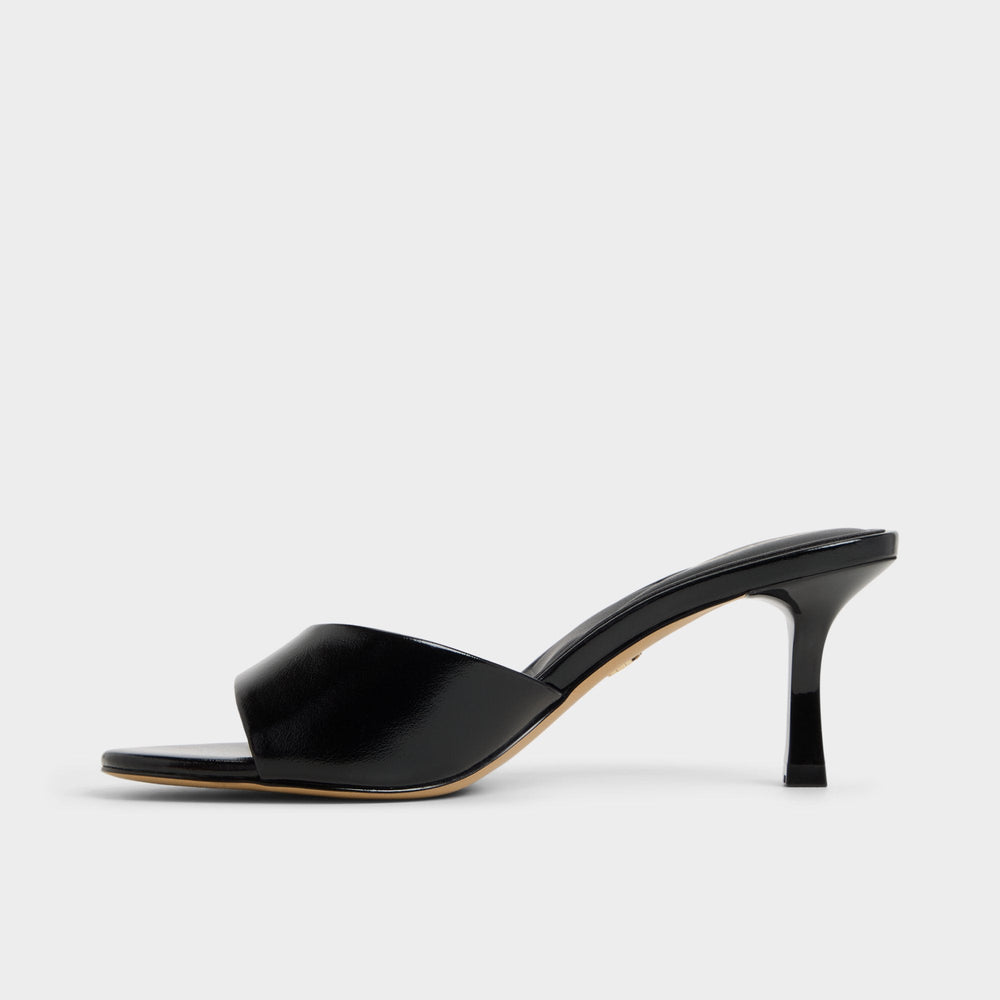 Annaberaen in Black - Heeled mule, Stiletto heel