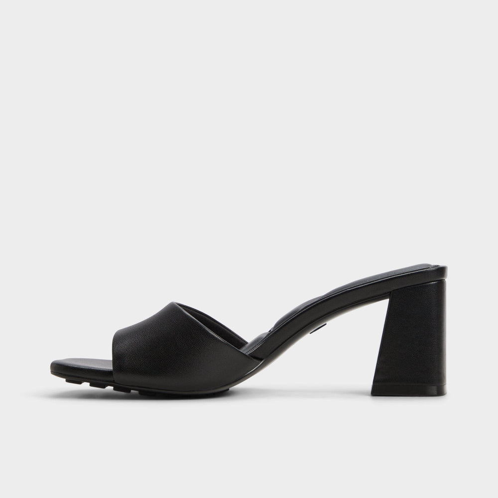 Tisha Black Women's Heeled mules - Heeled mule, Block heel