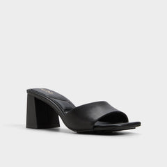 Tisha Black Women's Heeled mules - Heeled mule, Block heel