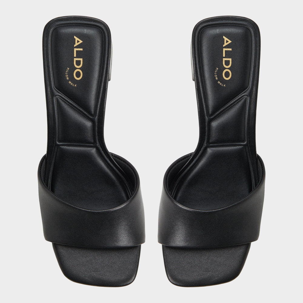 Tisha Black Women's Heeled mules - Heeled mule, Block heel