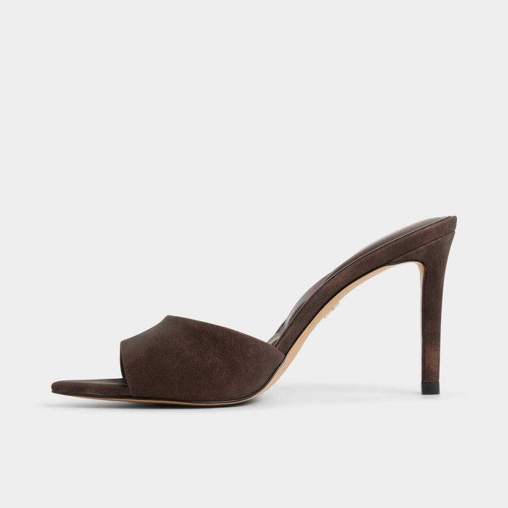 Anniebrilden Dark Brown Women's Mule slides - Heeled mule, Stiletto heel