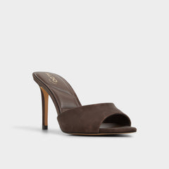 Anniebrilden Dark Brown Women's Mule slides - Heeled mule, Stiletto heel