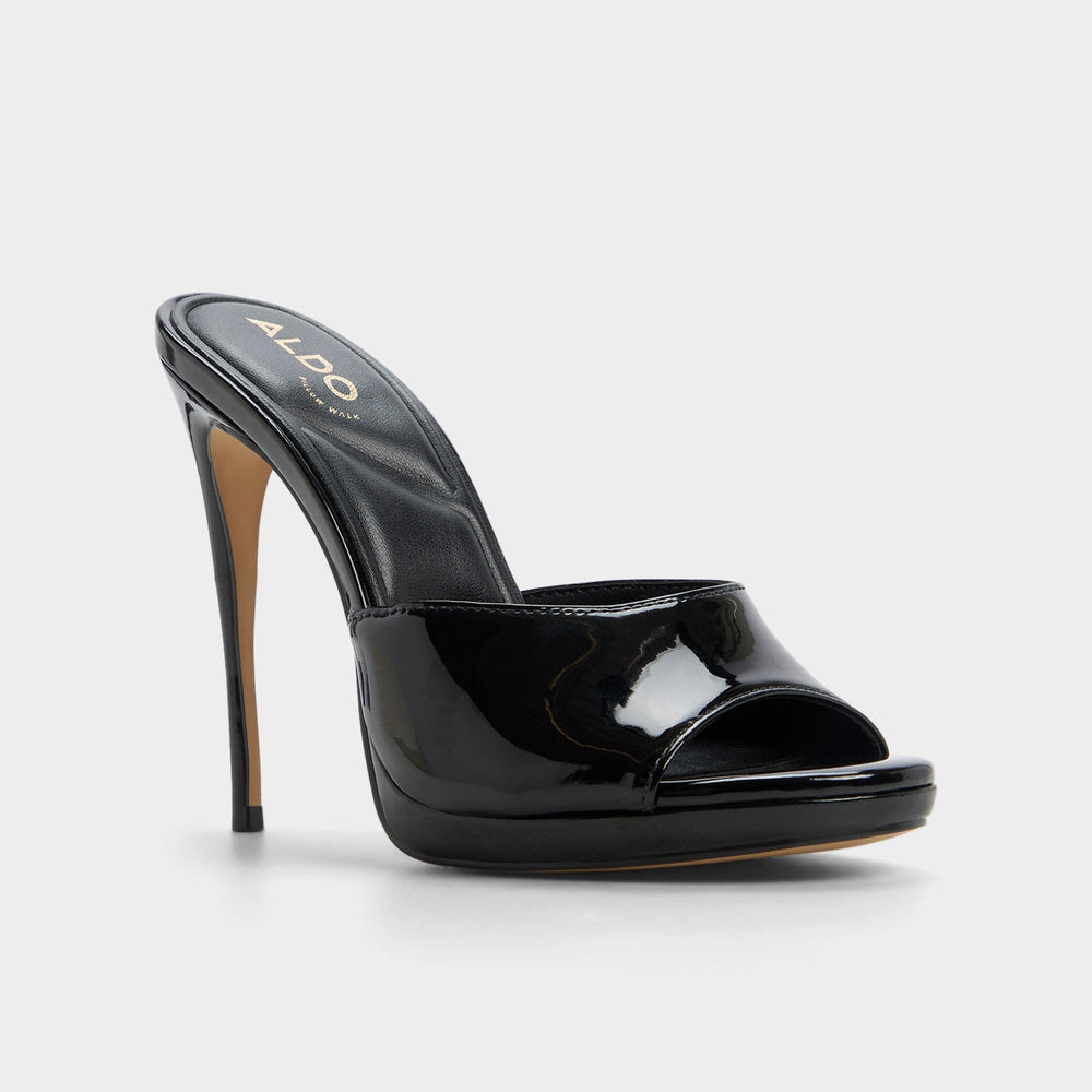 Rivieraa in Black - Heeled mule, Platform