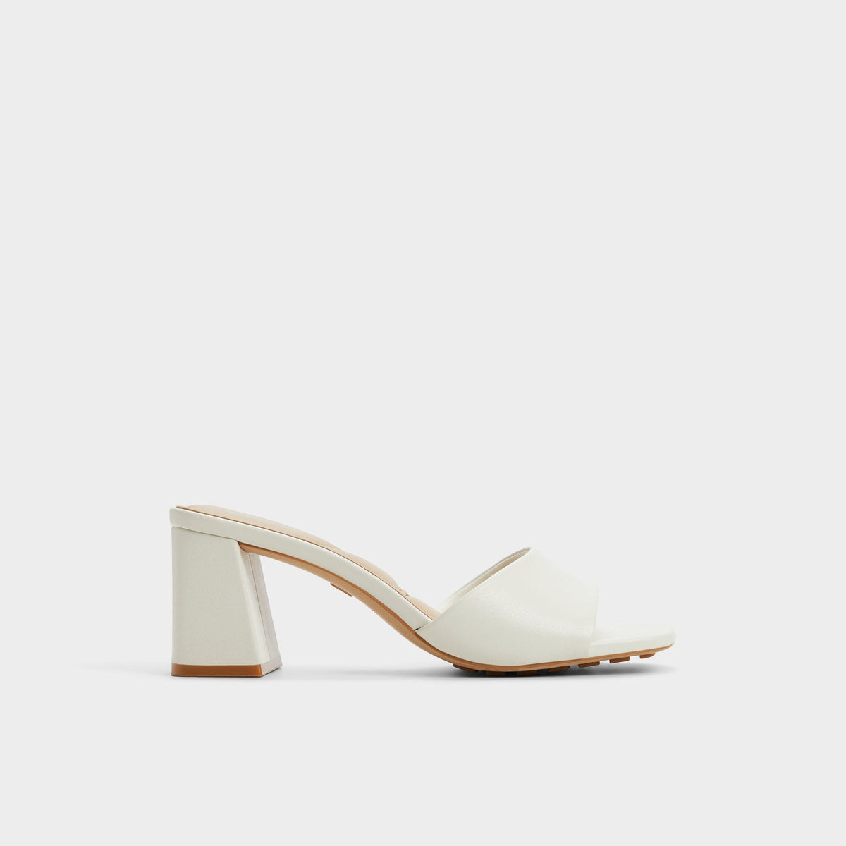 Tisha White Women's Heeled mules - Heeled mule, Block heel
