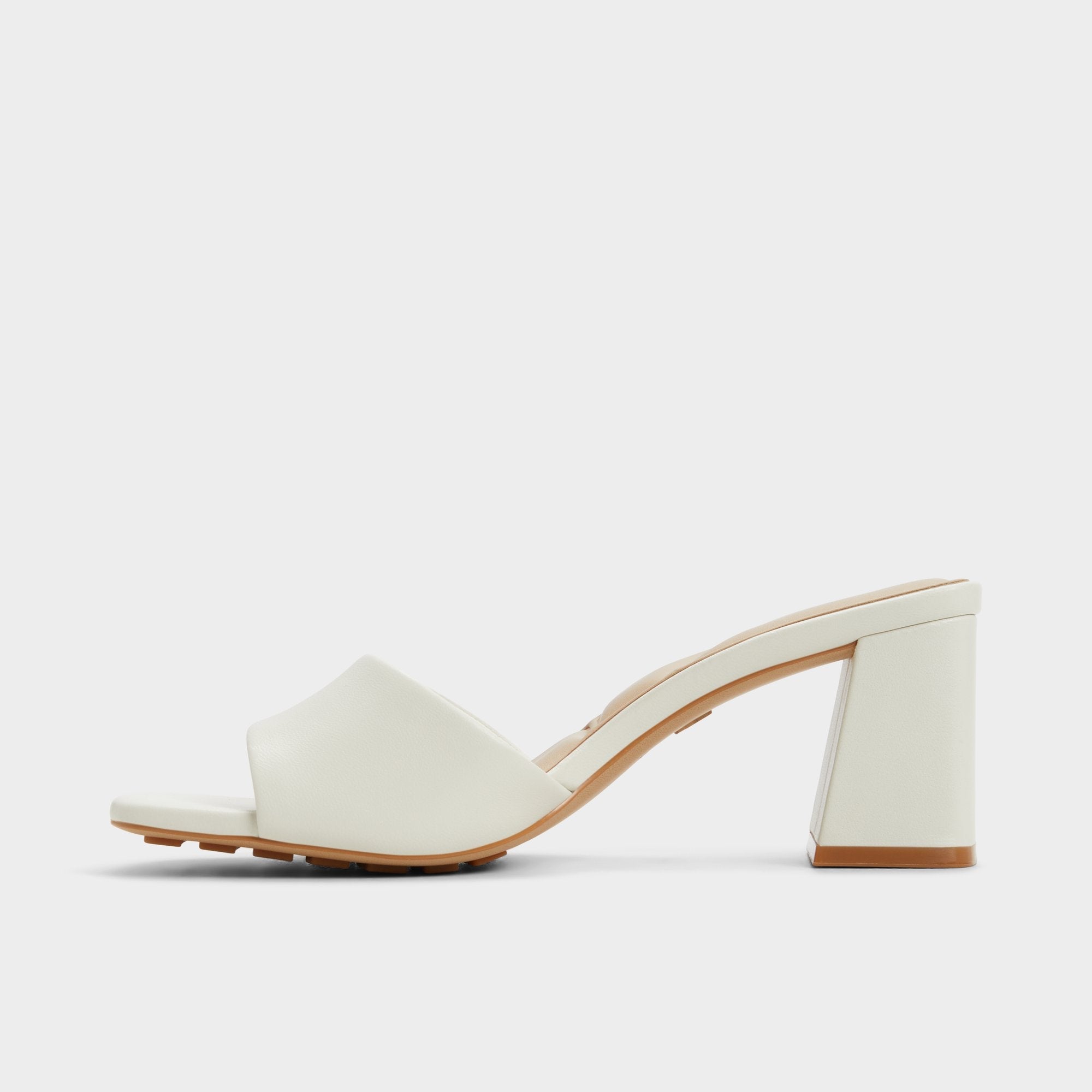 Tisha White Women's Heeled mules - Heeled mule, Block heel