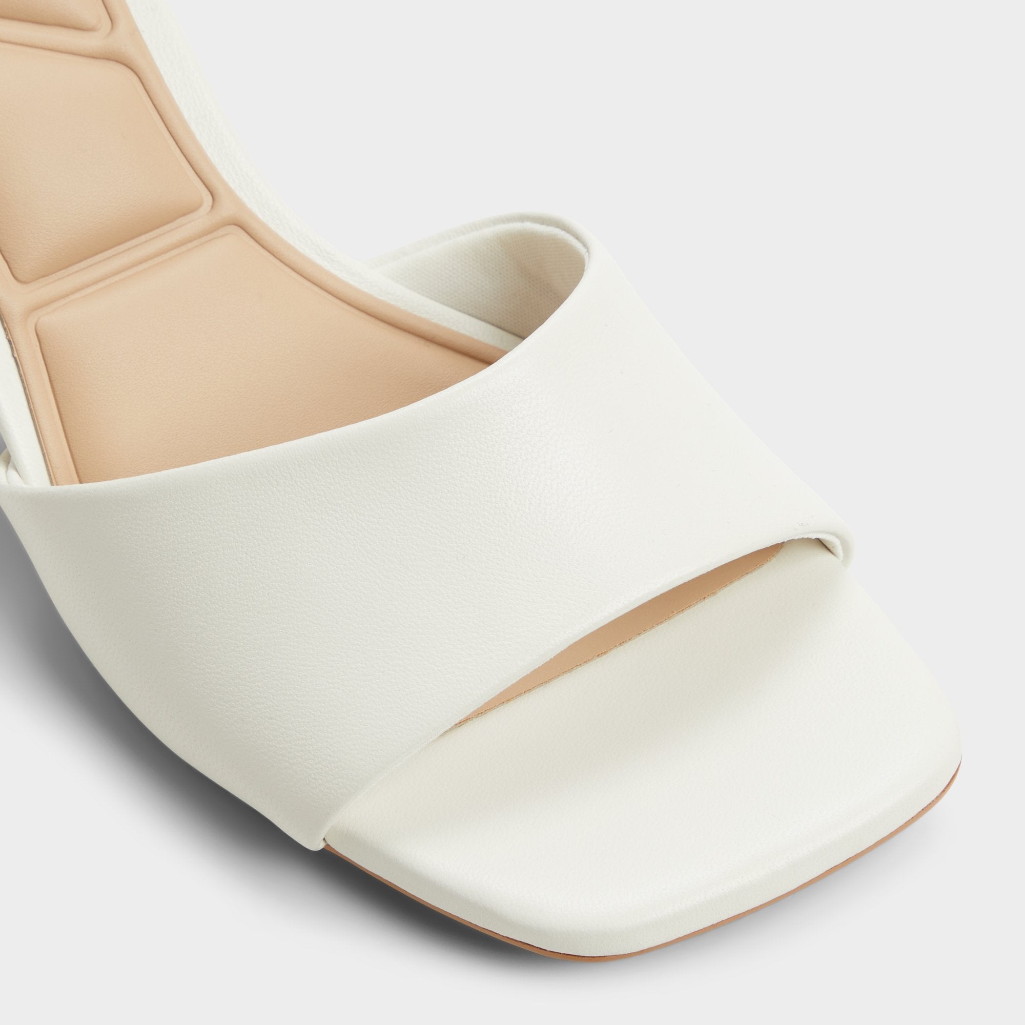 Tisha White Women's Heeled mules - Heeled mule, Block heel