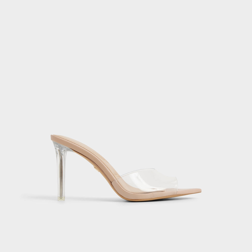 Anitabrilden Beige Women's Mule slides - Heeled mule, Stiletto heel