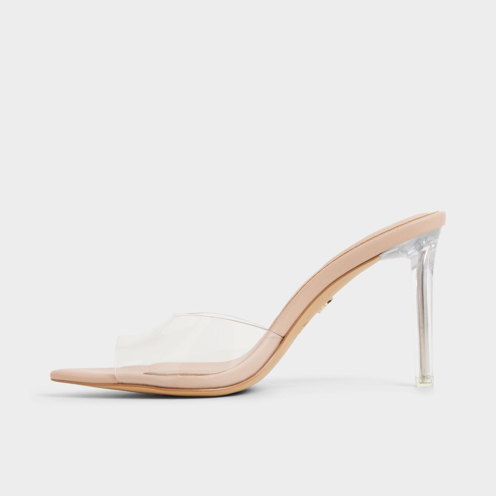 Anitabrilden Beige Women's Mule slides - Heeled mule, Stiletto heel