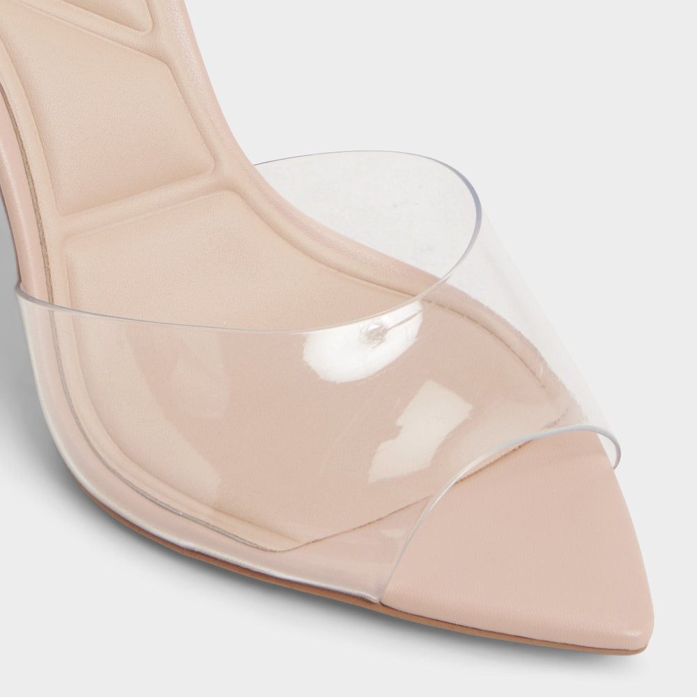 Anitabrilden Beige Women's Mule slides - Heeled mule, Stiletto heel