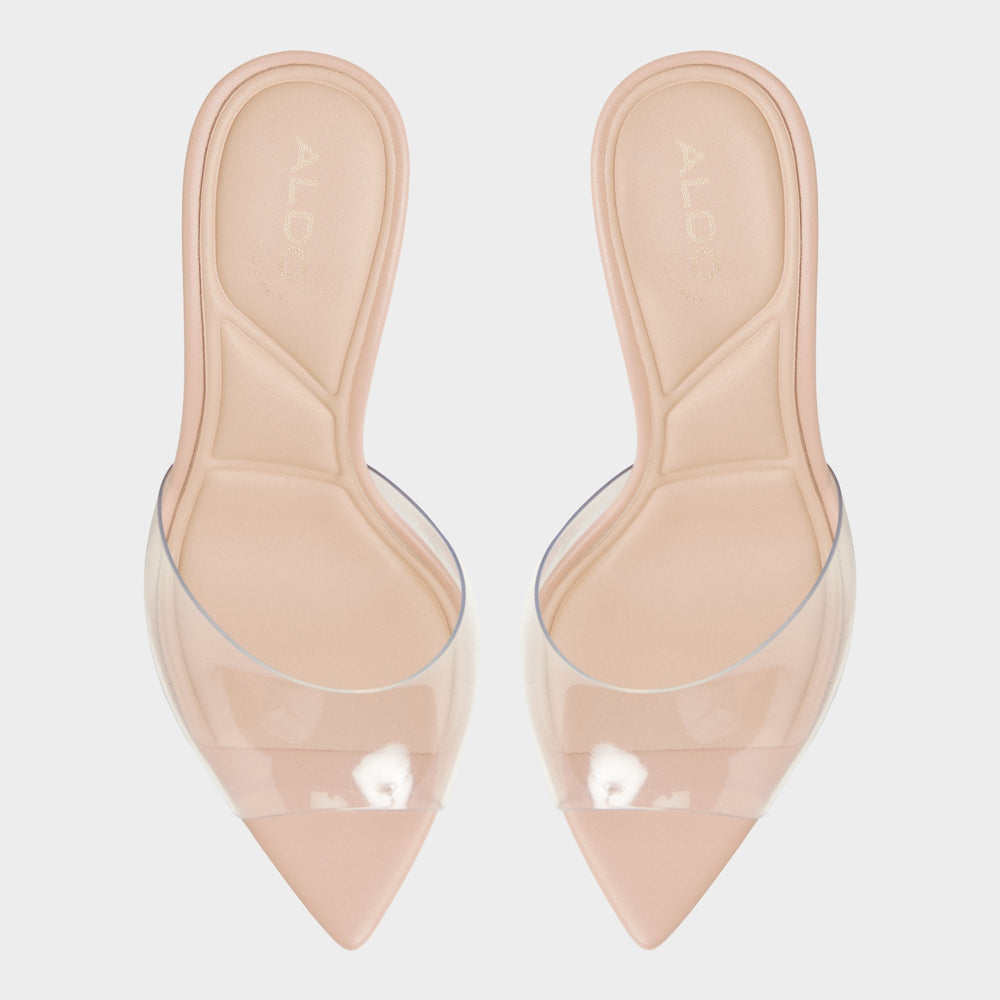 Anitabrilden Beige Women's Mule slides - Heeled mule, Stiletto heel