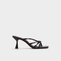 Lumera in Dark Brown - Heeled mule, Stiletto heel