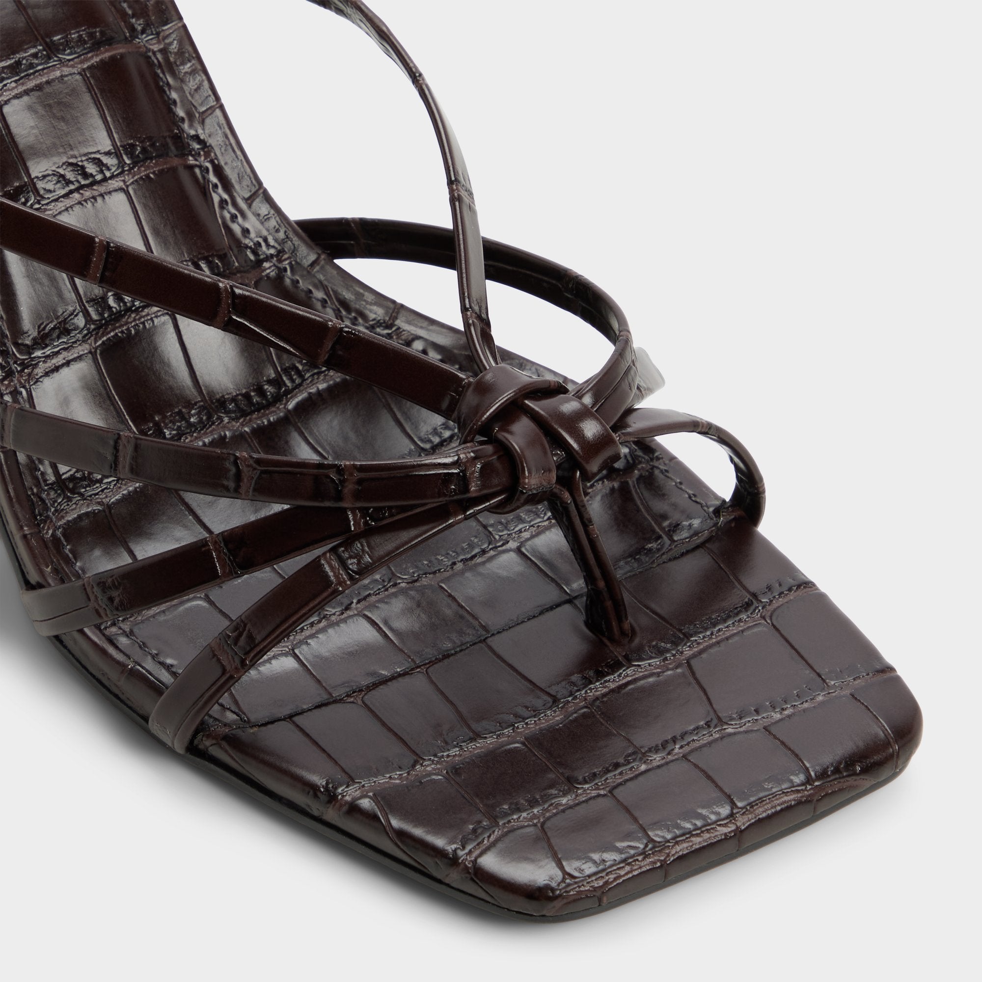 Lumera in Dark Brown - Heeled mule, Stiletto heel