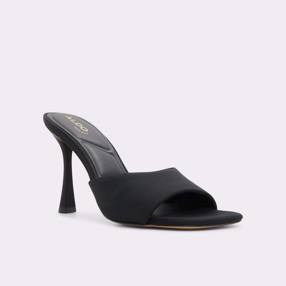 Evadalia Black Women's Heeled mules - Heeled mule, Stiletto heel