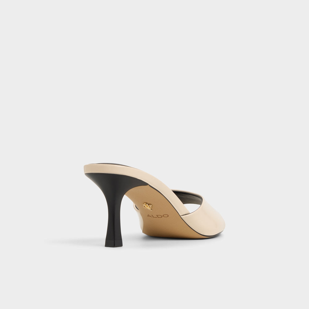 Annaberaen in Light Beige - Heeled mule, Stiletto heel