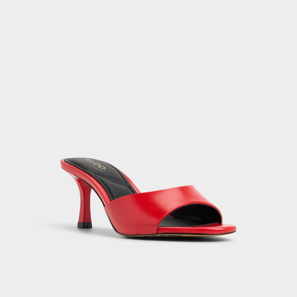 Annaberaen in Bright Red - Heeled mule, Stiletto heel