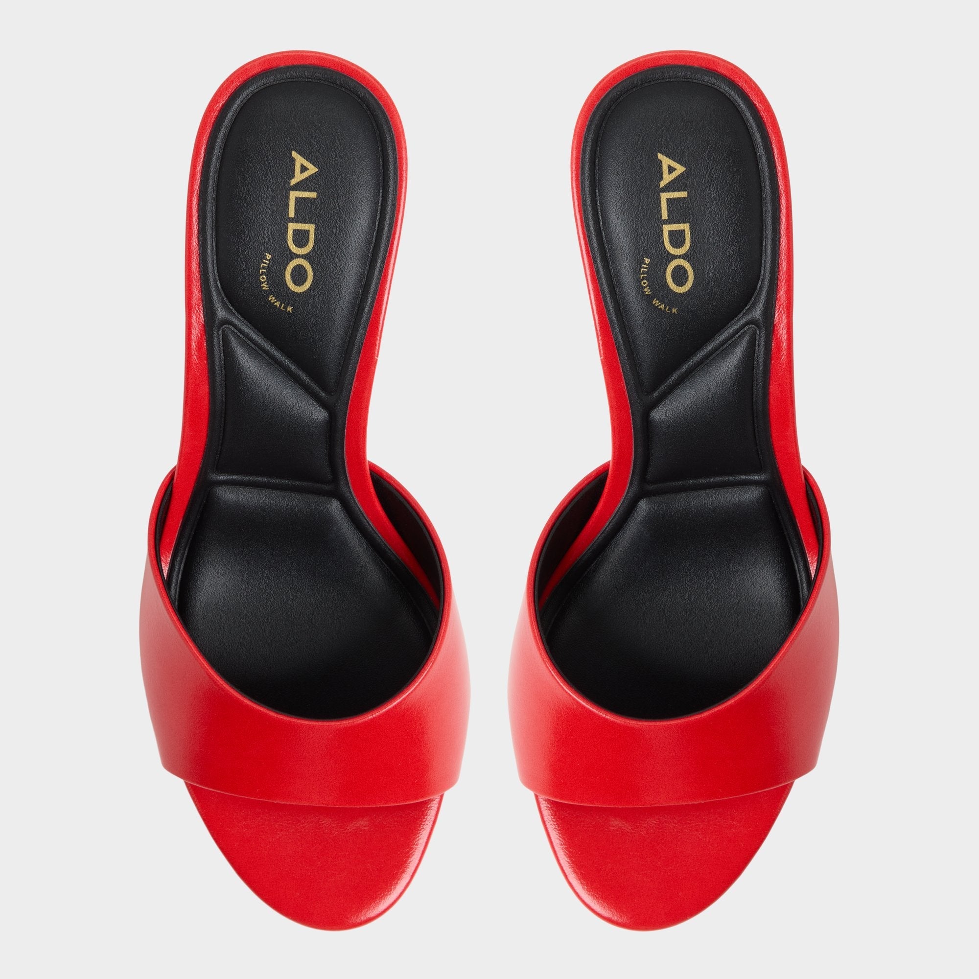 Annaberaen in Bright Red - Heeled mule, Stiletto heel