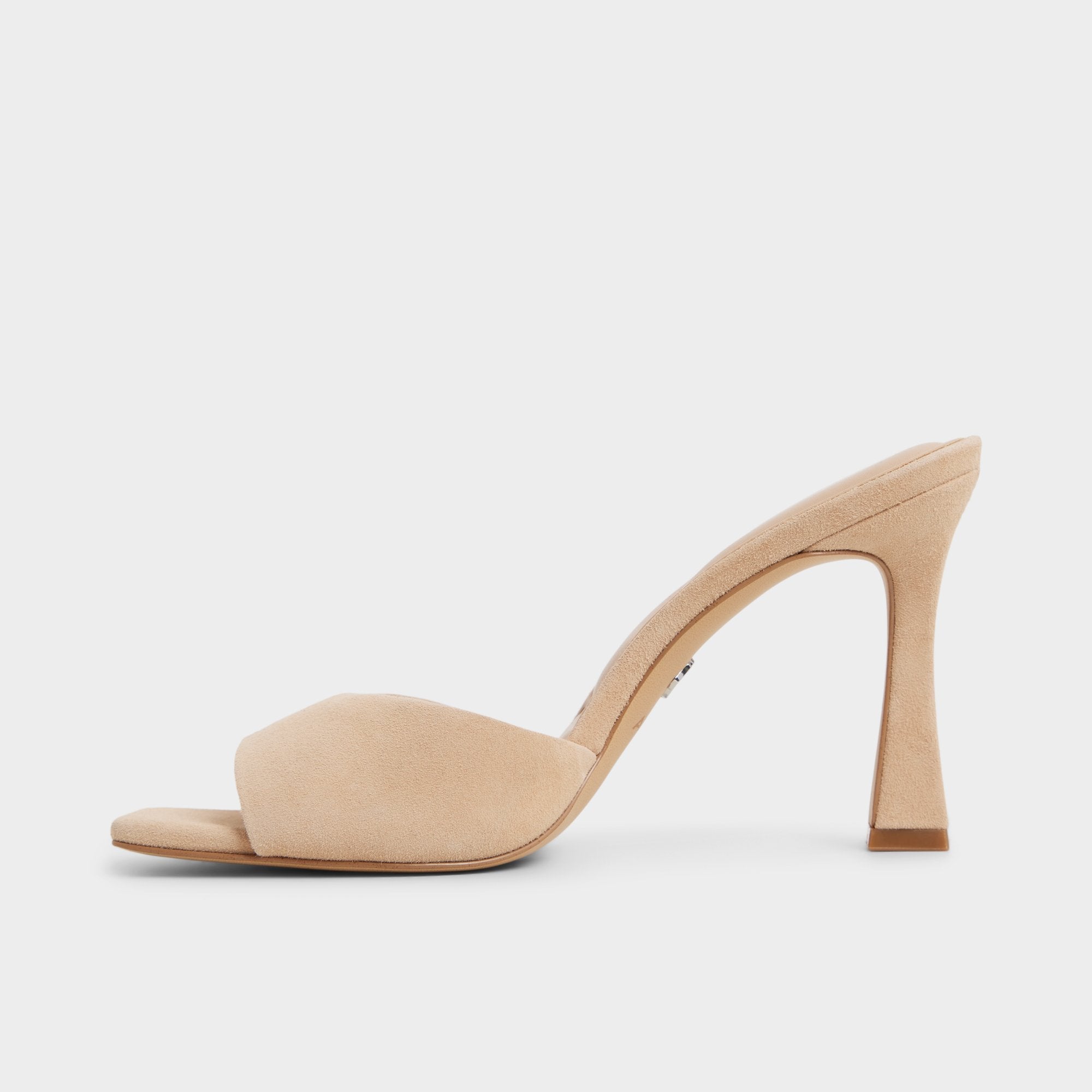 Jennifer in Medium Beige - Heeled mule, Stiletto heel