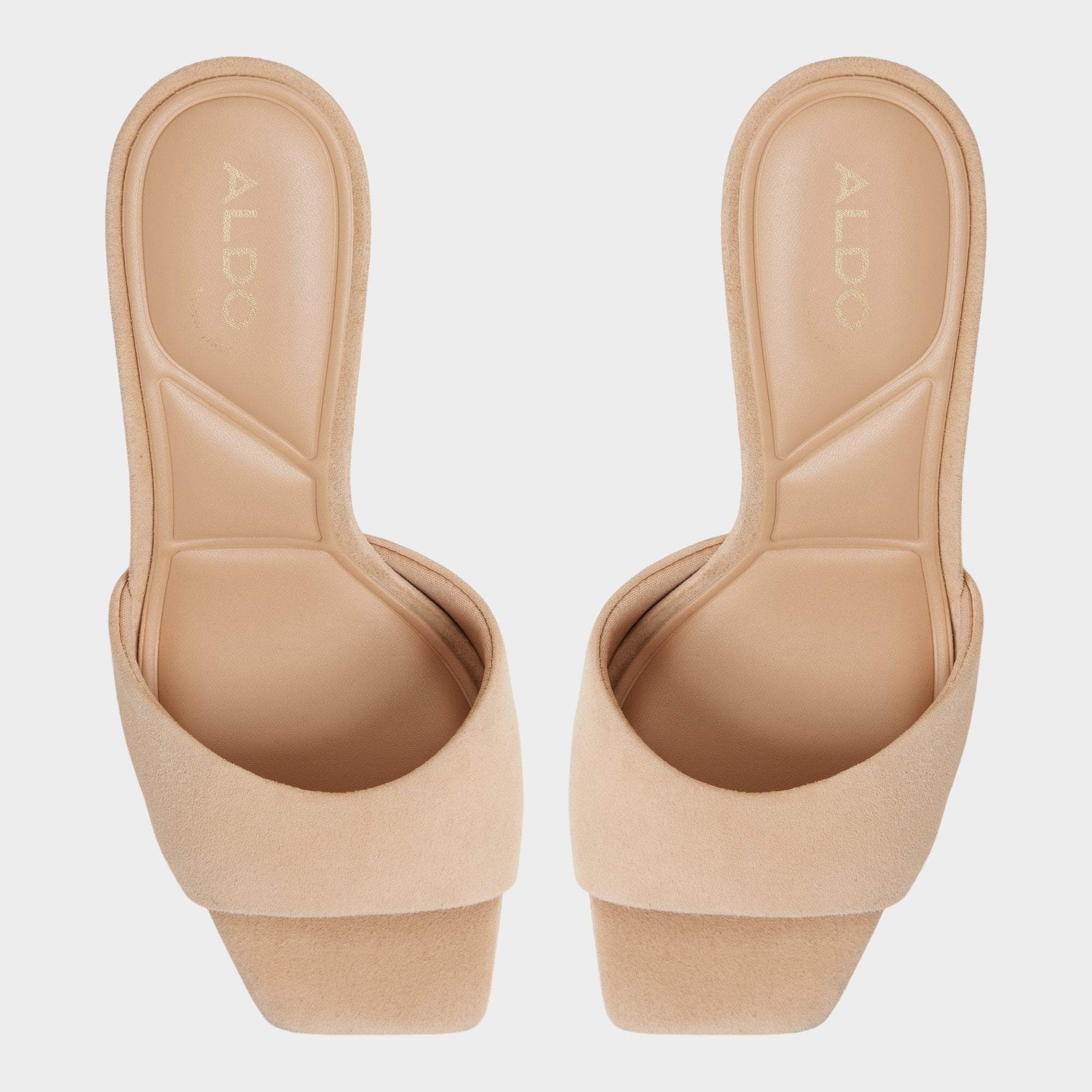 Jennifer in Medium Beige - Heeled mule, Stiletto heel