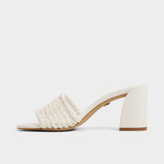 Beachdate White/Bone Women's Block heels - Heeled mule, Block heel