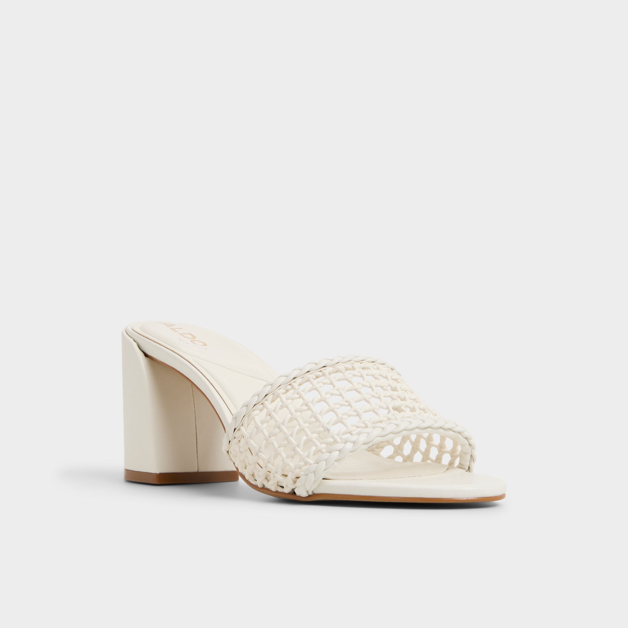 Beachdate White/Bone Women's Block heels - Heeled mule, Block heel