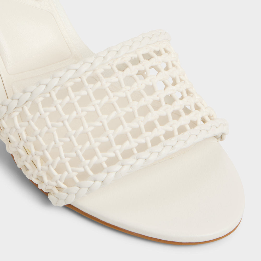 Beachdate White/Bone Women's Block heels - Heeled mule, Block heel