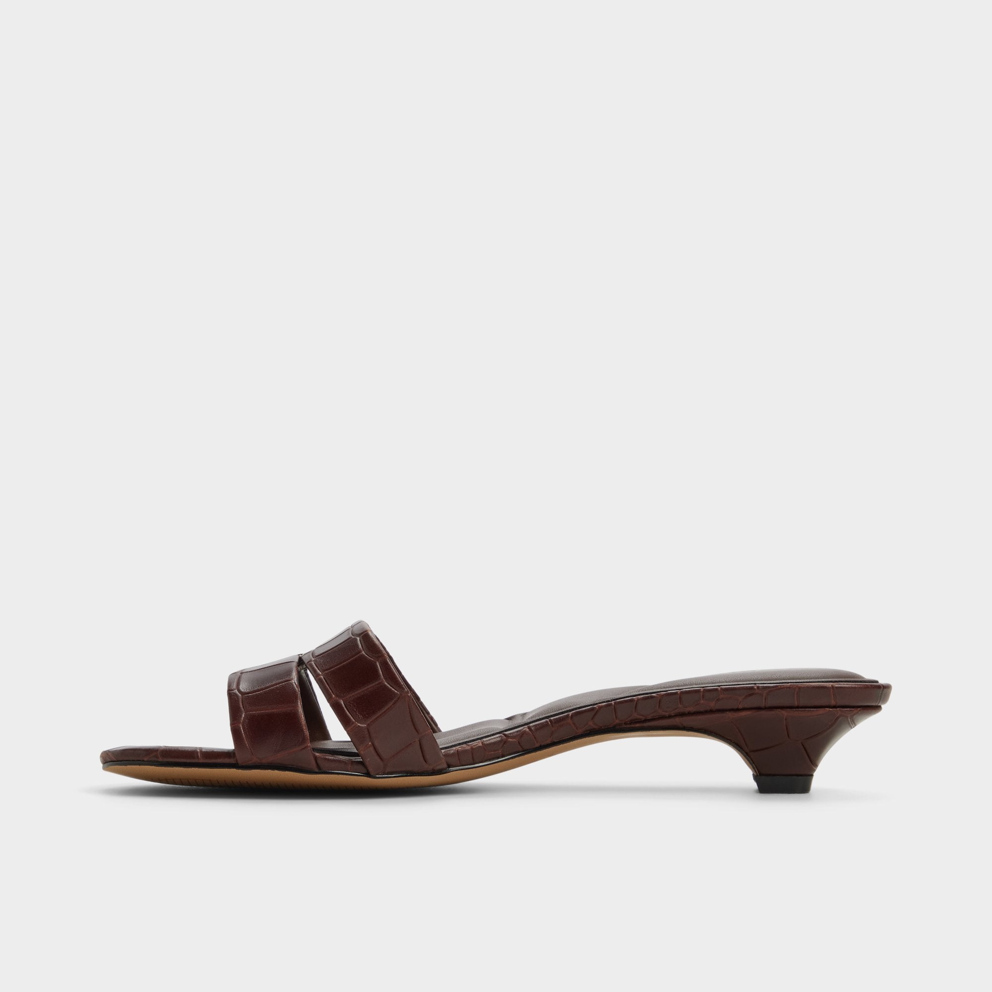 Scarletta Dark Brown Women's Heeled mules - Heeled mule, Kitten heel