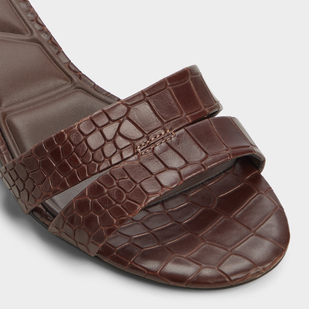 Scarletta Dark Brown Women's Heeled mules - Heeled mule, Kitten heel