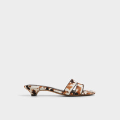Scarletta White/Black Women's Heeled mules - Heeled mule, Kitten heel