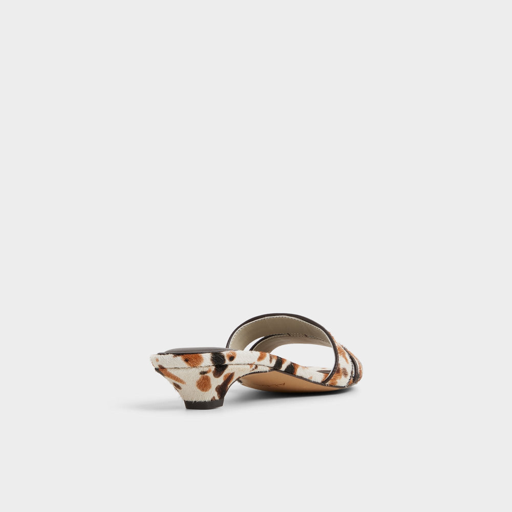Scarletta White/Black Women's Heeled mules - Heeled mule, Kitten heel