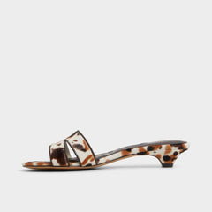 Scarletta White/Black Women's Heeled mules - Heeled mule, Kitten heel