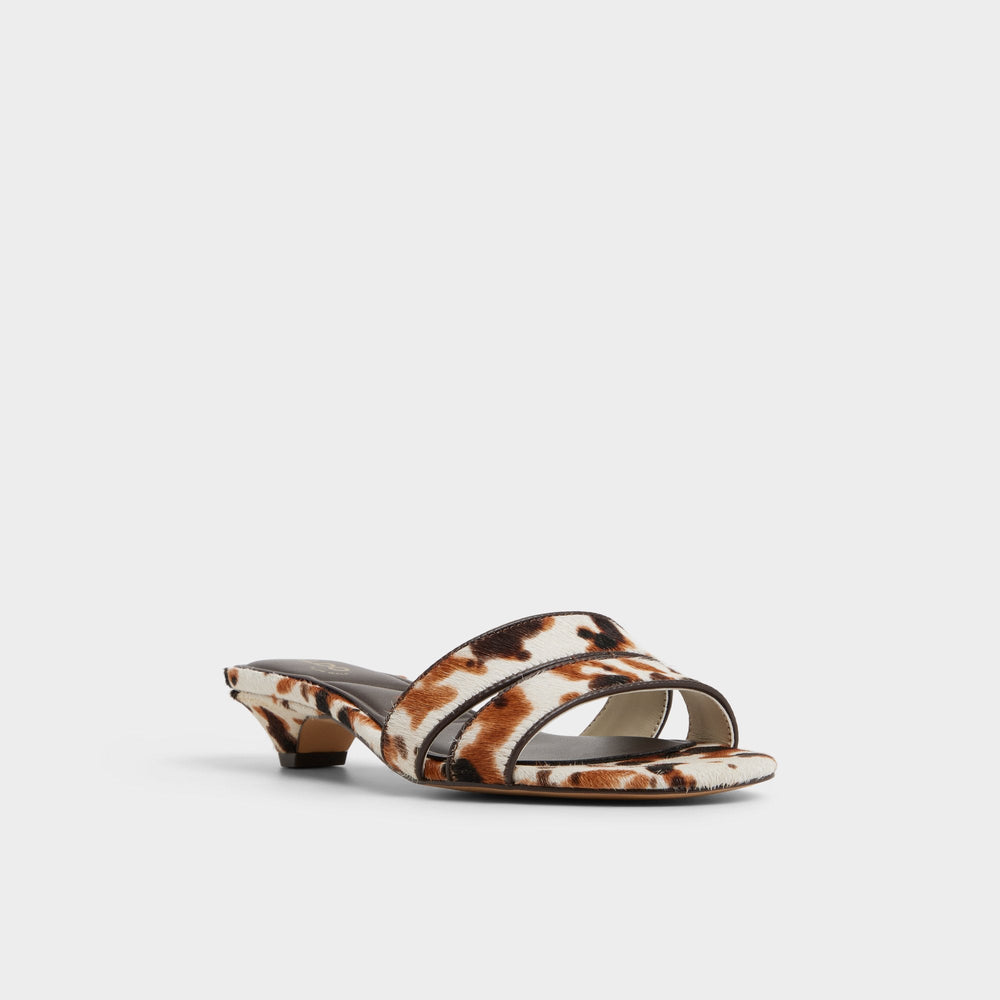 Scarletta White/Black Women's Heeled mules - Heeled mule, Kitten heel