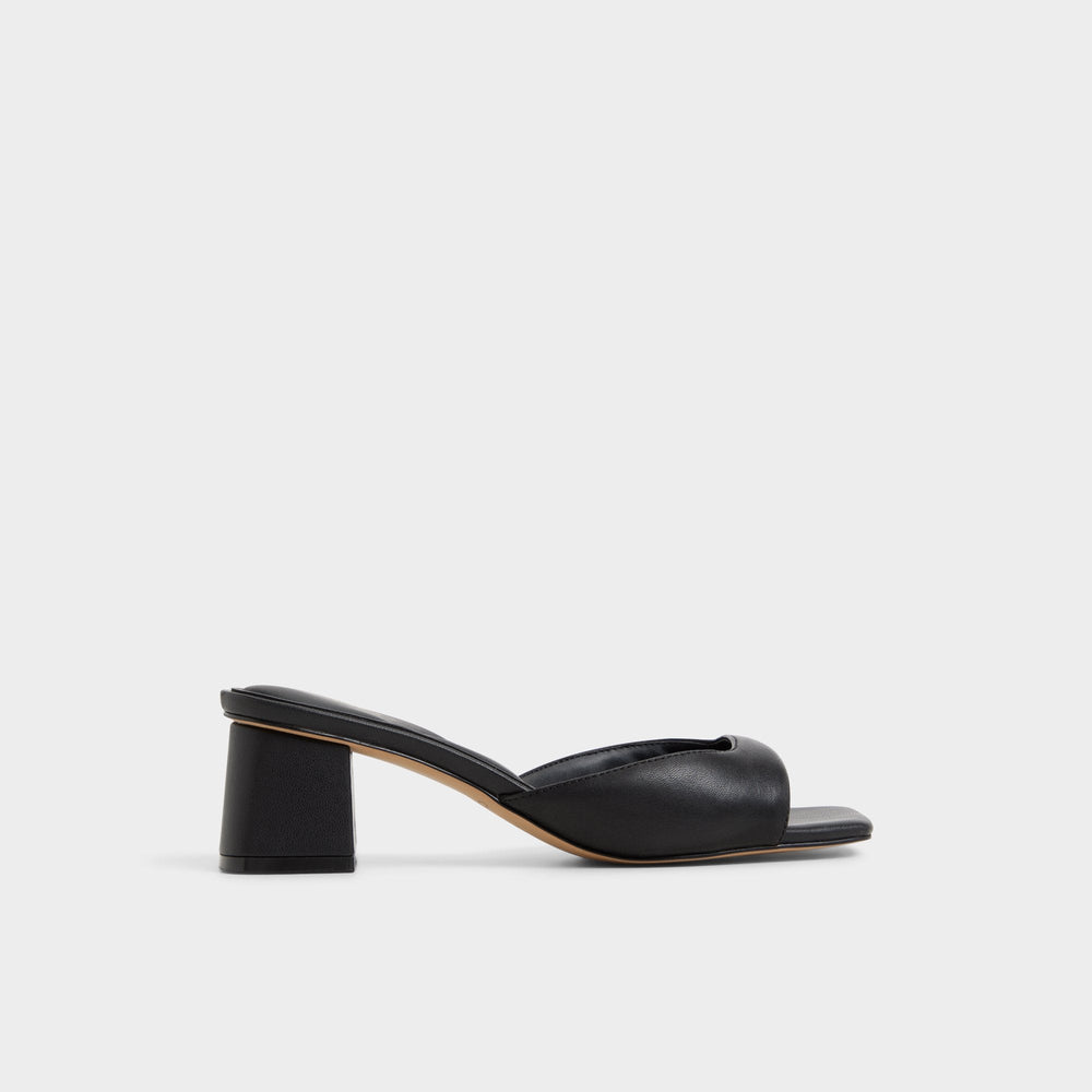Aneky in Black - Heeled mule, Block heel