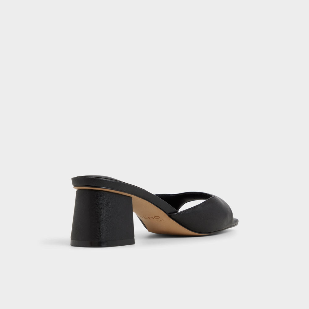 Aneky in Black - Heeled mule, Block heel