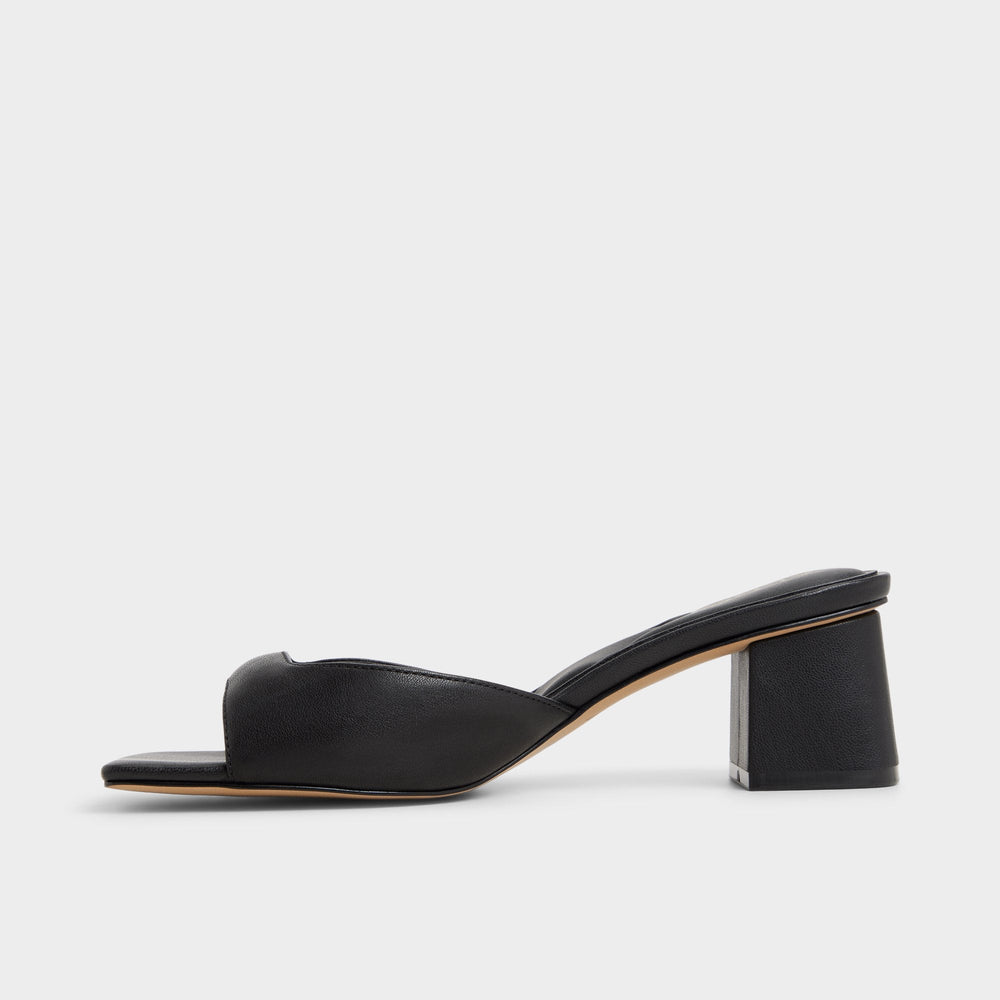 Aneky in Black - Heeled mule, Block heel