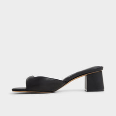 Aneky in Black - Heeled mule, Block heel