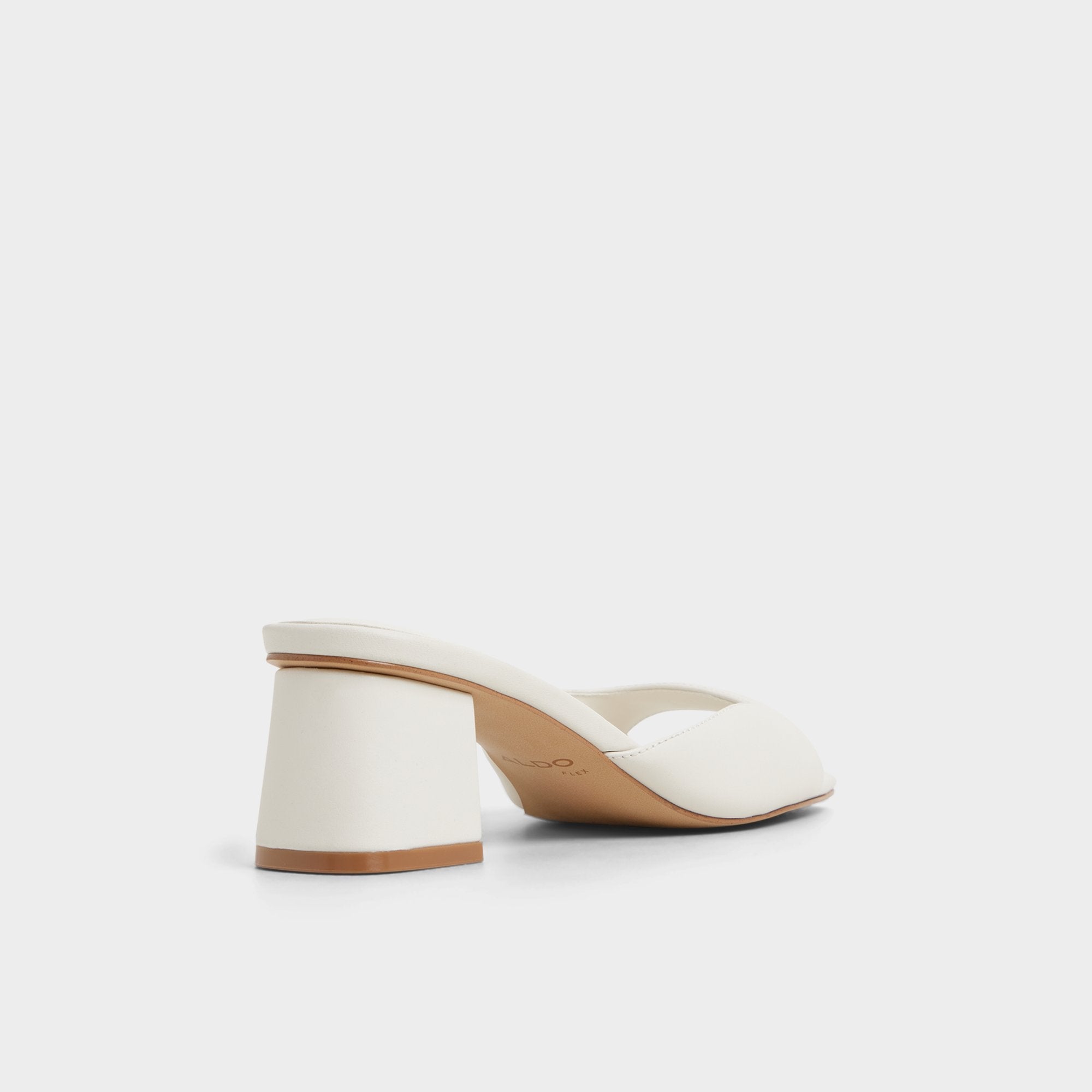 Aneky in White Bone - Heeled mule, Block heel