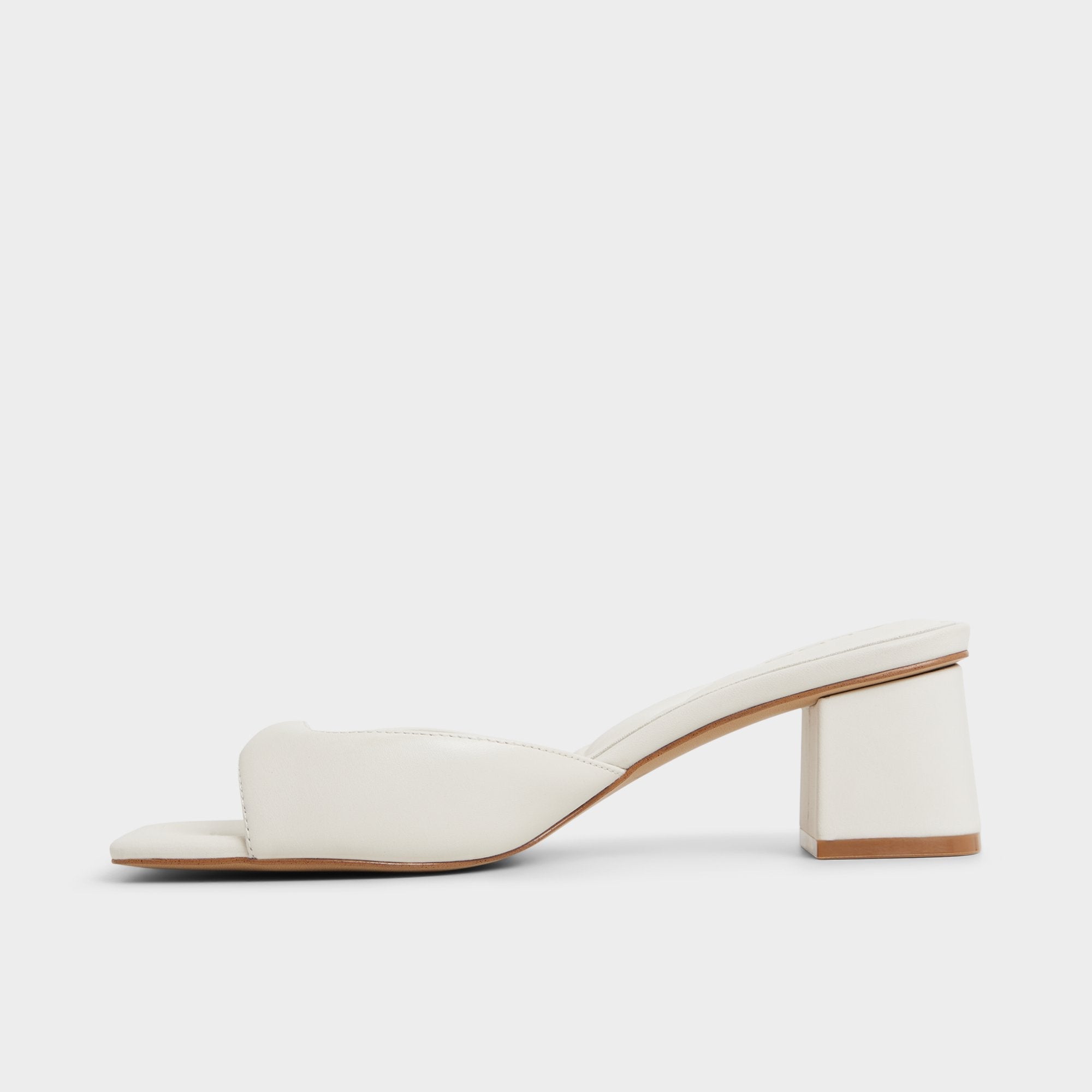 Aneky in White Bone - Heeled mule, Block heel