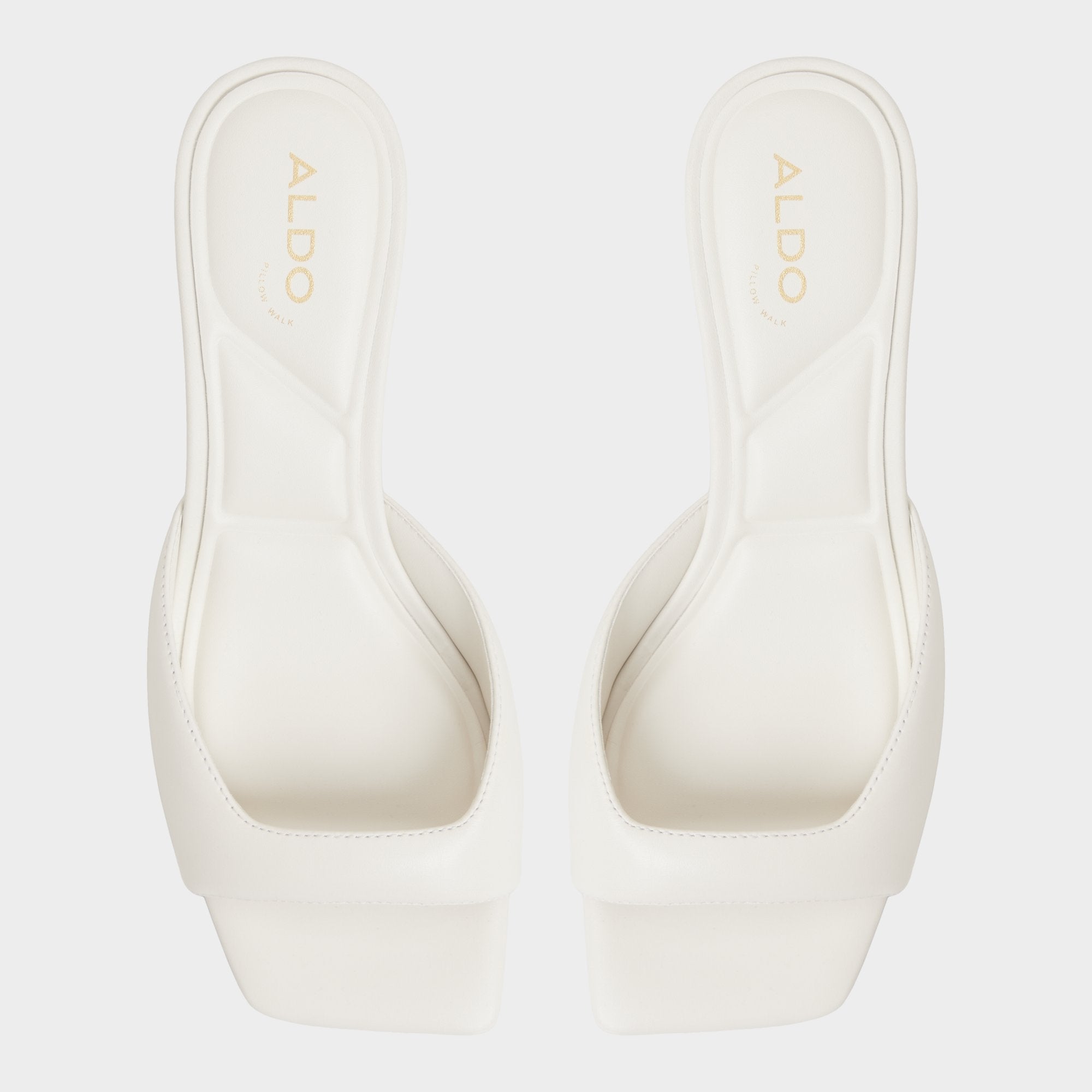 Aneky in White Bone - Heeled mule, Block heel