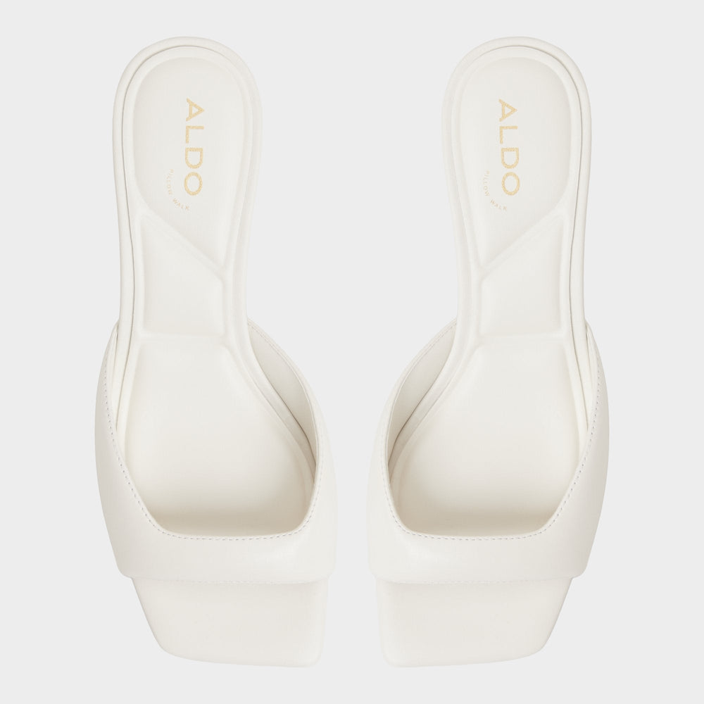 Aneky in White Bone - Heeled mule, Block heel