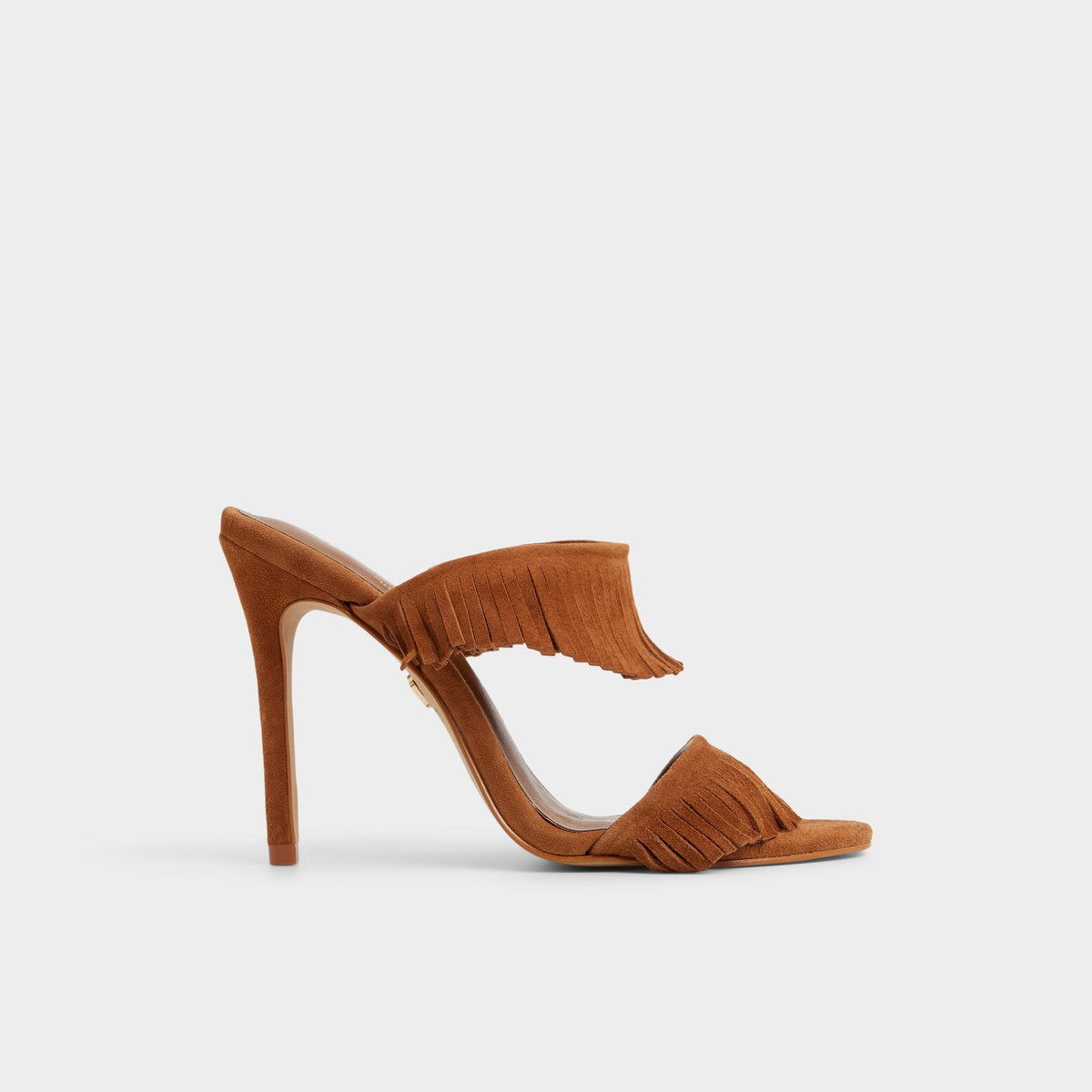 Nahanie in Medium Brown - Heeled mule, Stiletto heel