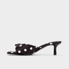 Belerose in Black White - Heeled mule, Stiletto heel