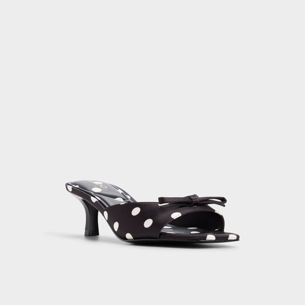 Belerose in Black White - Heeled mule, Stiletto heel