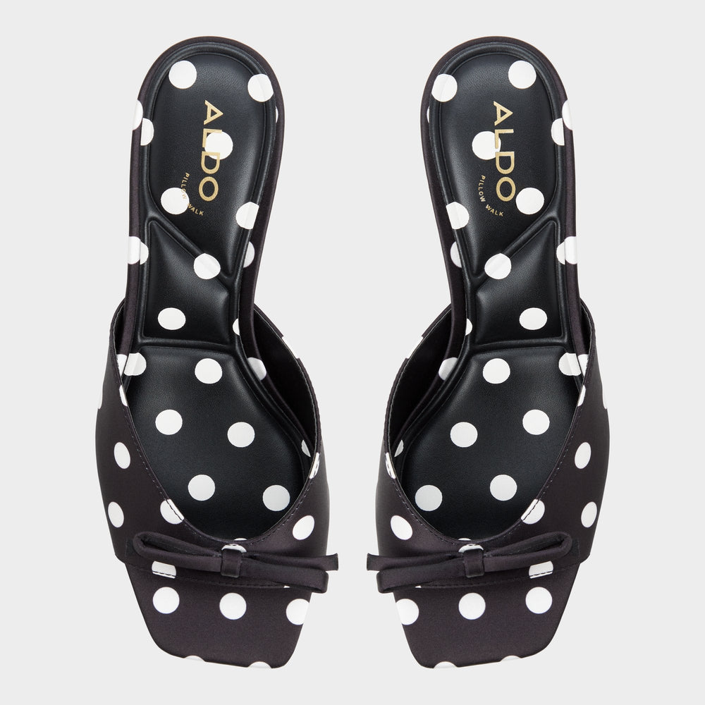 Belerose in Black White - Heeled mule, Stiletto heel