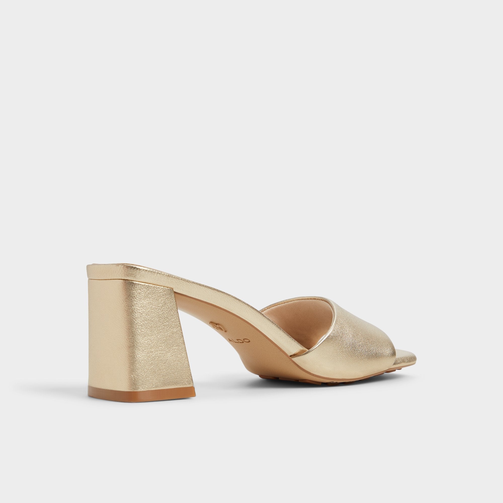 Tisha Gold Women's Heeled mules - Heeled mule, Block heel