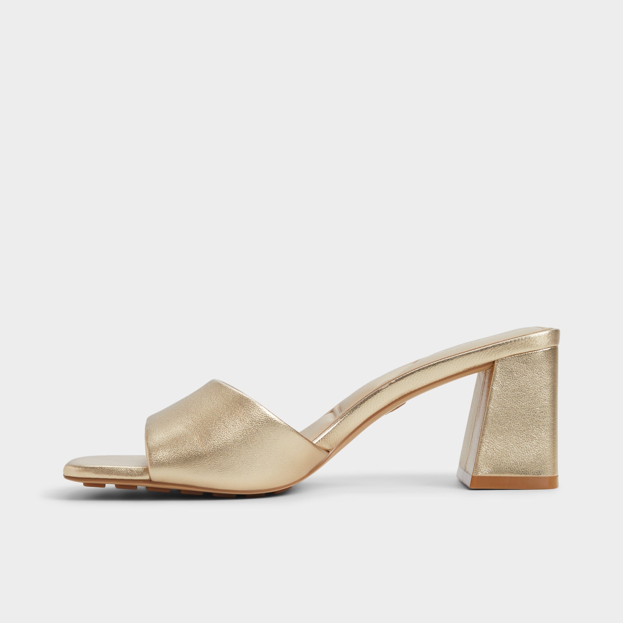 Tisha Gold Women's Heeled mules - Heeled mule, Block heel